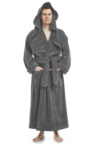 Men's Luxury Turkish Cotton Terry Cloth Robe with Hood