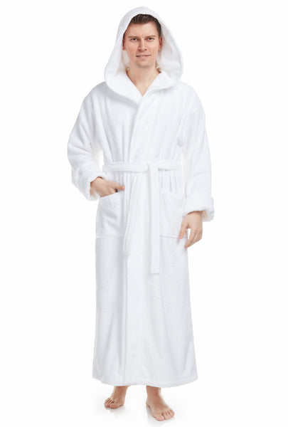 Hooded bathrobe XL or XXL 100% combed terry cotton