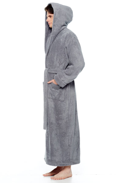 Men's Cotton Thick Hooded'n Full Long Bathrobe – Arus Bathrobes and Home  Textile